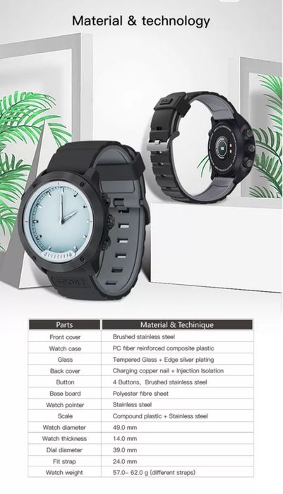 Hybrydowy inteligentny zegarek M5 IP68