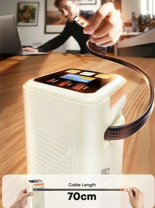 Потужний Power Bank 100W QOOVI — Зарядка для ноутбука і не тільки