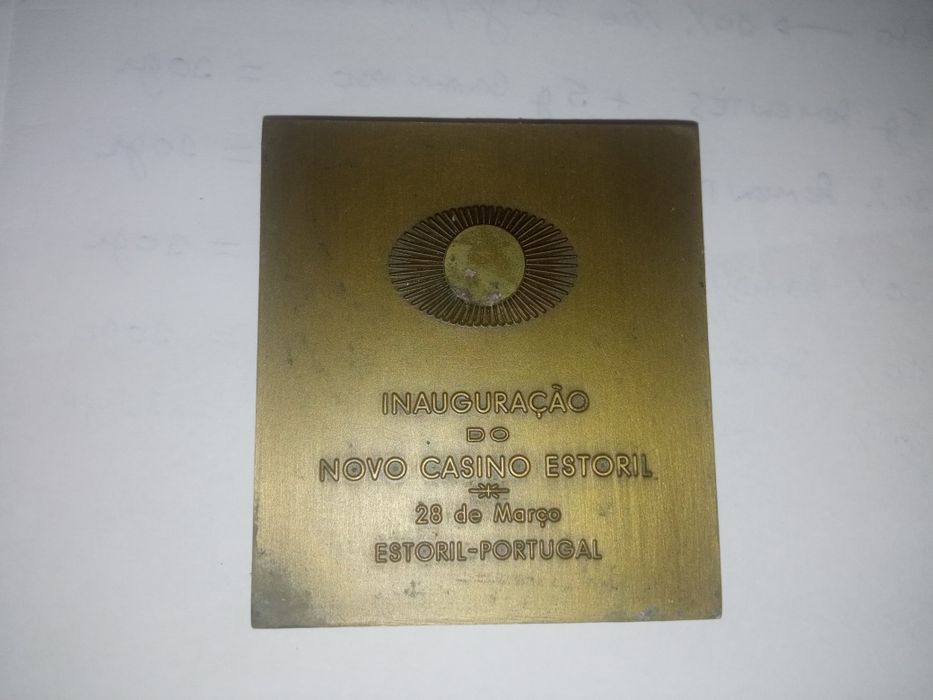 Medalha comemorativa novo casino estoril