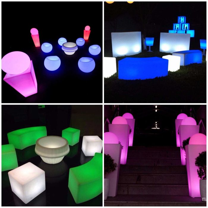 Mobiliario led rgb com iluminação