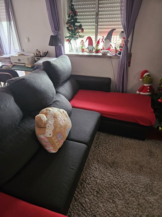 Sofá  chaise Longue cinzento