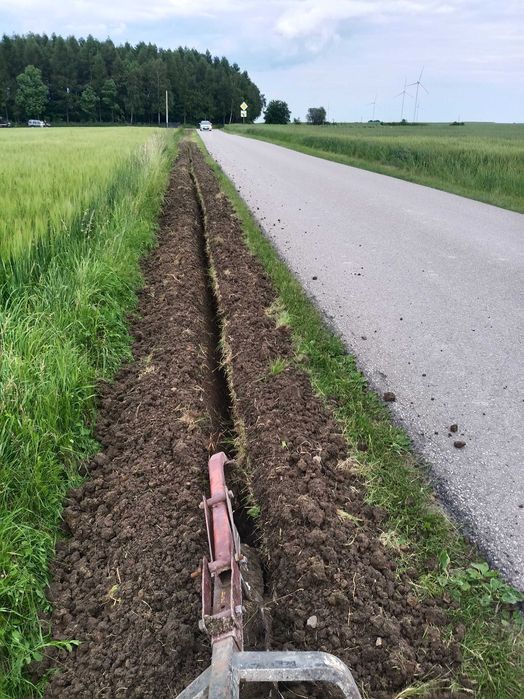 Przecieki kretem Instalacje gazowe.Koparka łancuchowa