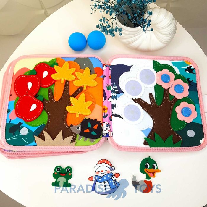 Бизіборд-книжка Зайчик 8 сторінок • Розвиток моторики • Монтессорі