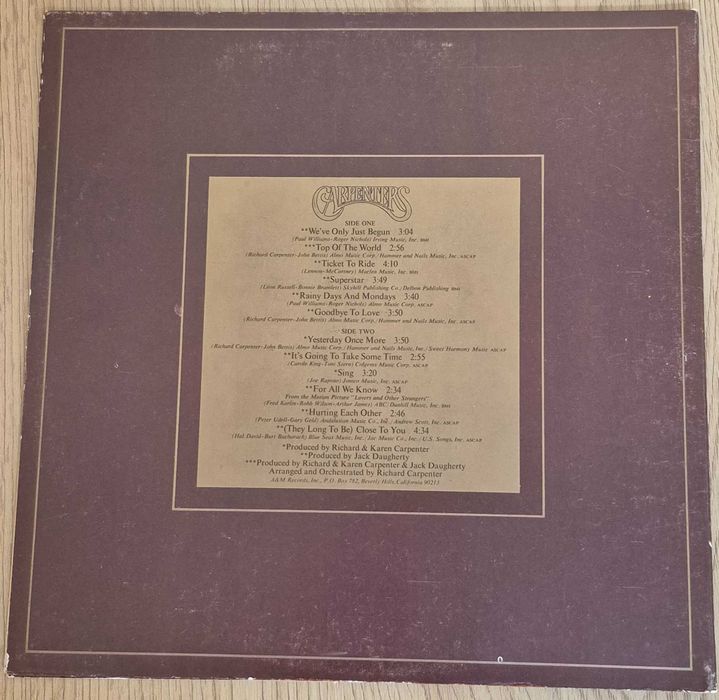 Вінілова платівка Carpenters The Singles 1969-1973