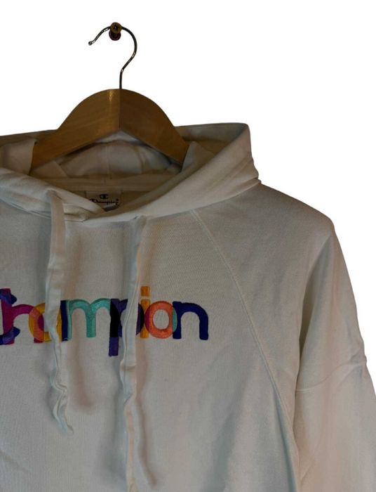 Bluza z kapturem champion biała duże logo