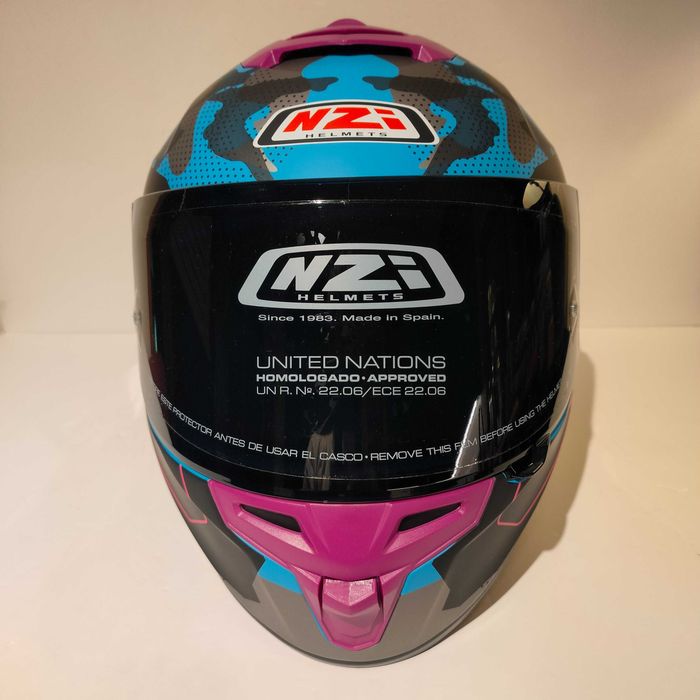 Capacete NZi Trendy 3 CAMU c/viseira escura+transparente mota novo