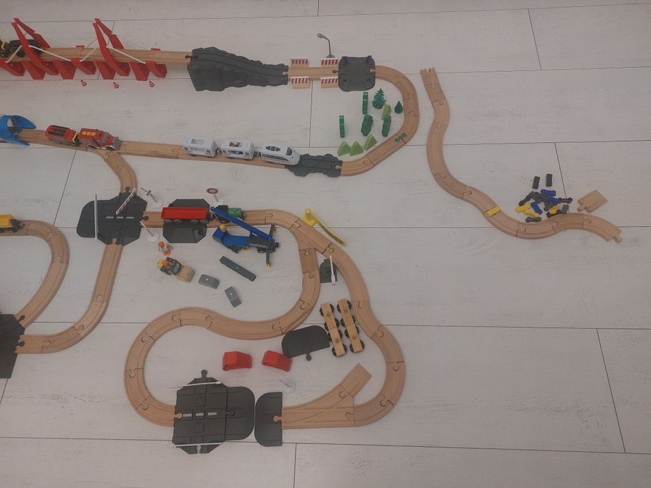 Rezerwacja!Kolejki drewniane Lidl .Mega duży zestaw.