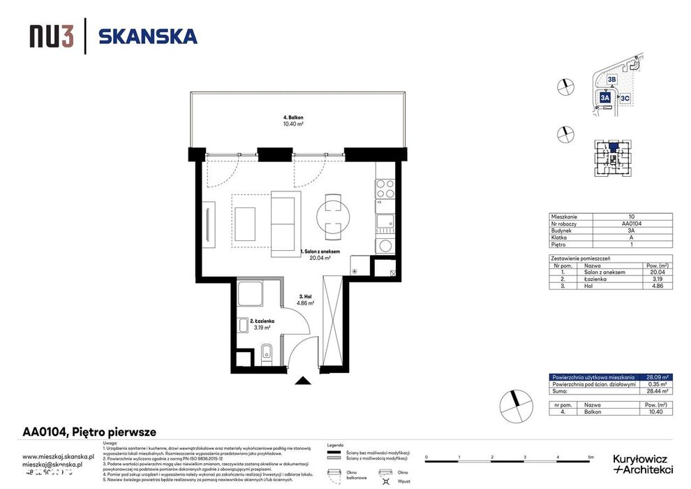 1-pokojowe mieszkanie 28 m² + balkon Bez Prowizji – pohled 2