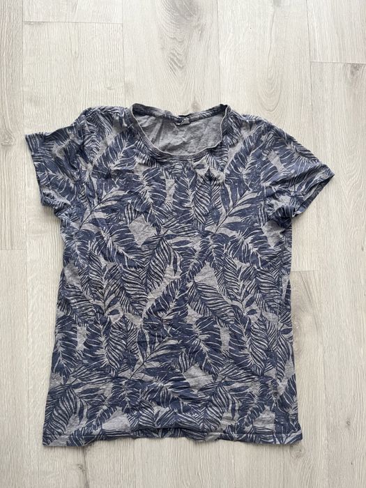 T-shirt męski w liście