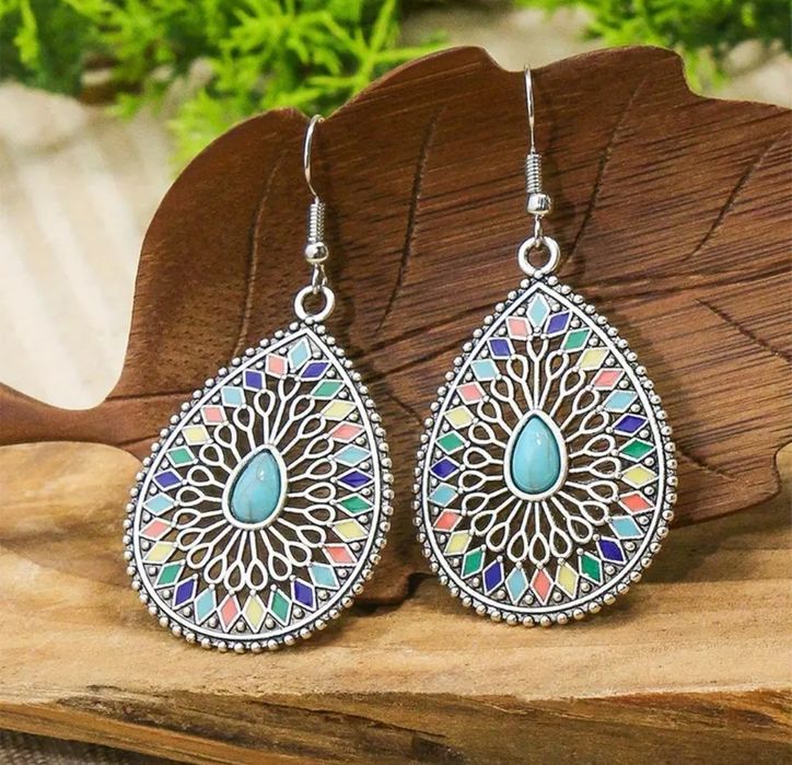 Wielokolorowe Kolczyki w Stylu Boho