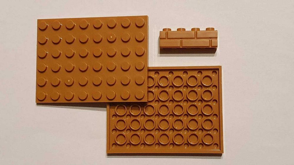 20 szt brązowych płytek 6x8, LEGO 3036, nowe