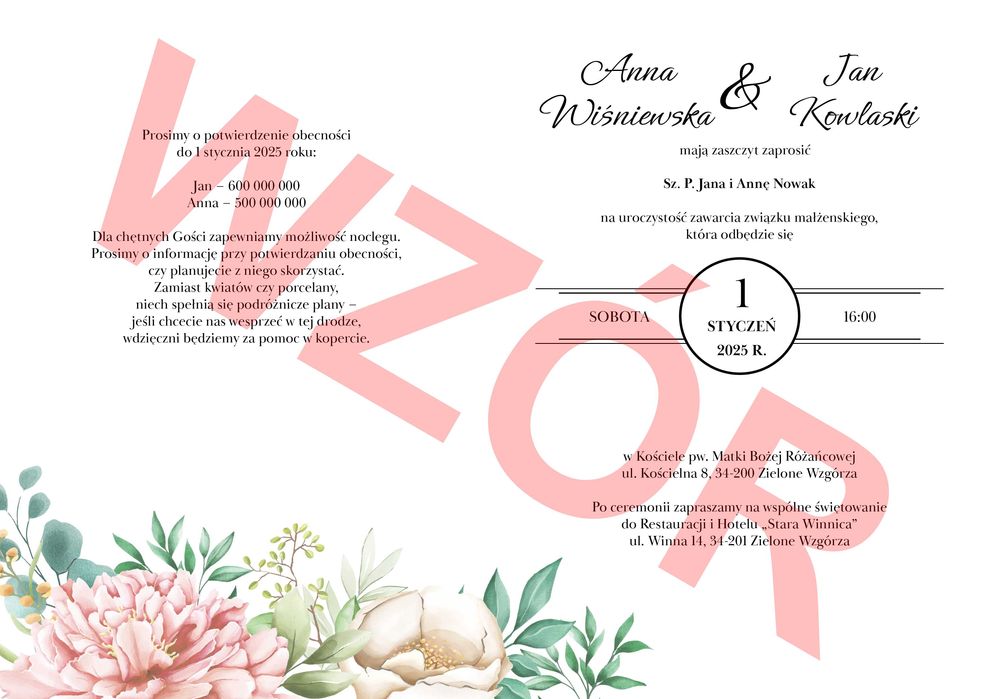 Zaproszenia ślubne pliki PDF