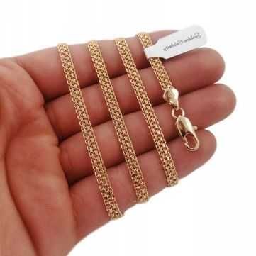 Pozłacany 18k złotem łańcuszek Bismark 60cm 4mm GWARANCJA!