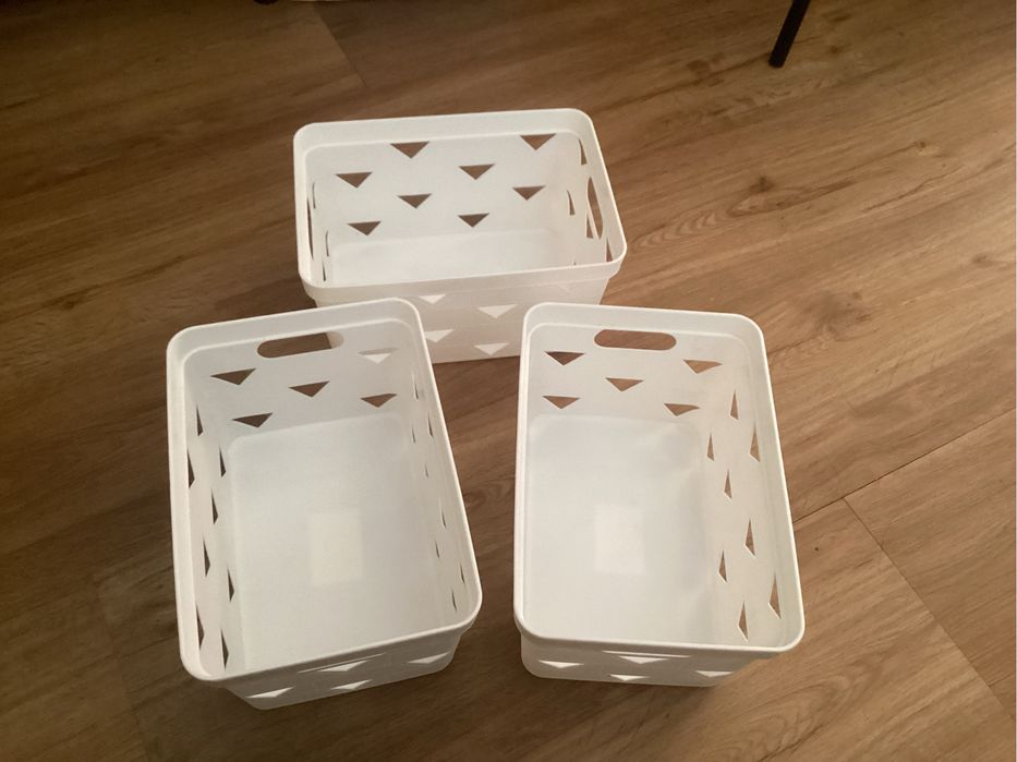 Cesto branco para arrumação x3