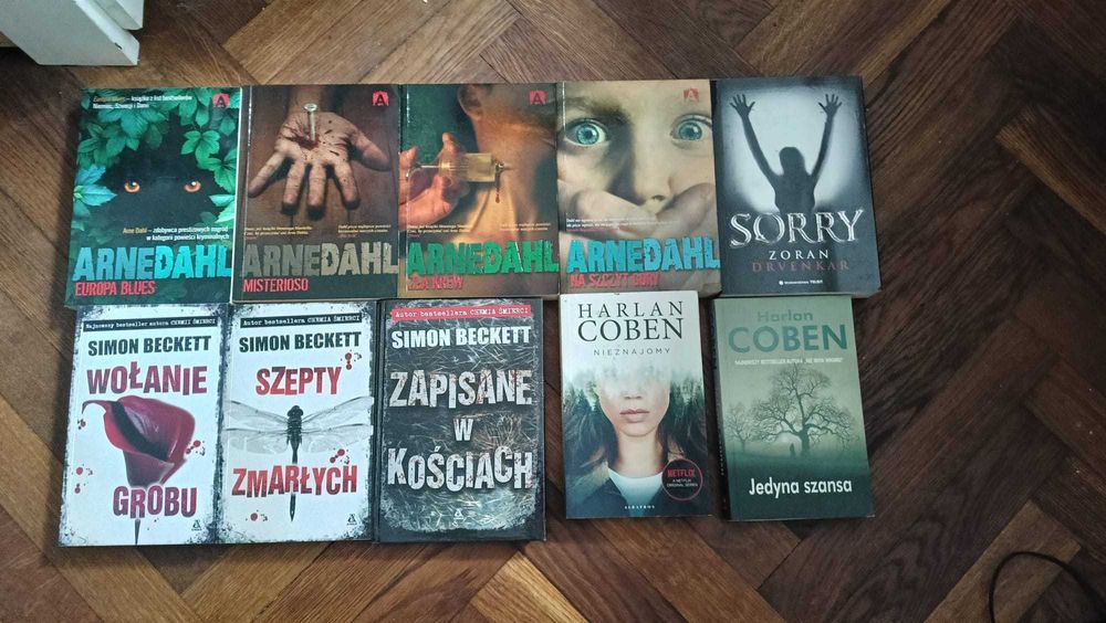 Zestaw 10 kryminałów / thrillerów: Beckett, Coben, Arne Dahl, Drvenkar