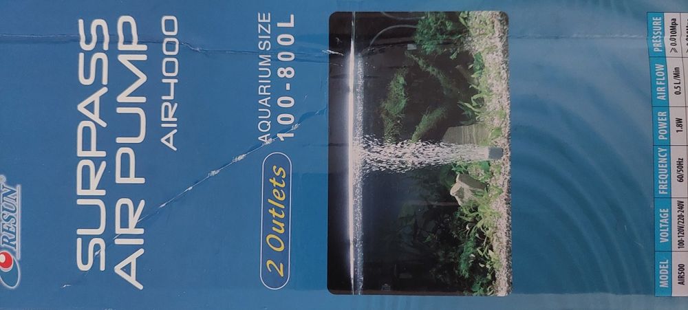 Bomba de ar de fazer bolhinas para aquário peixes até 800 litros