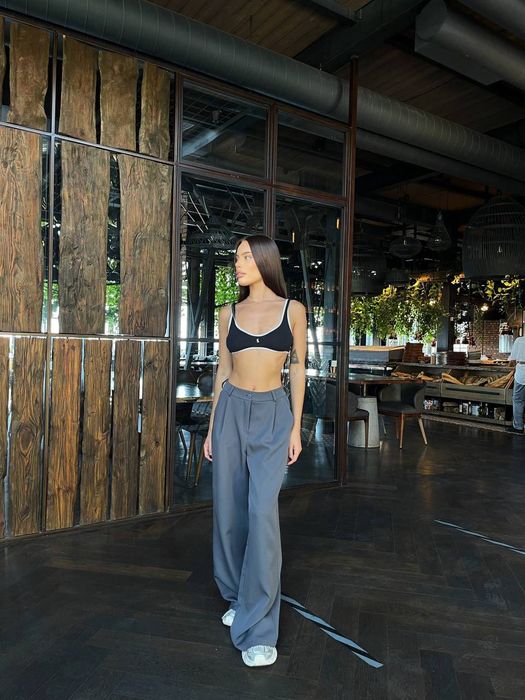 Брюки палаццо сірі