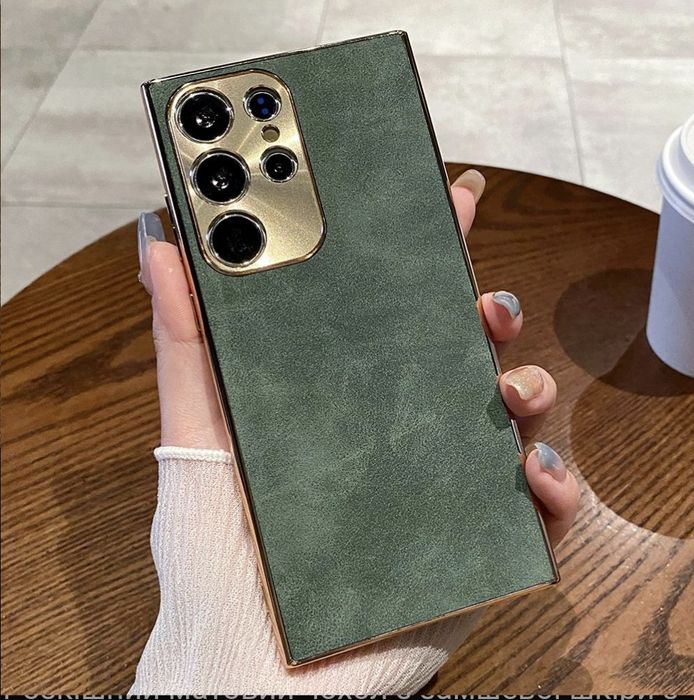 Розкішний  чохол з замшевої шкіри  S22 Ultra  бампер