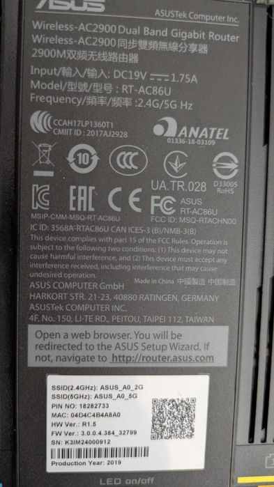 Espacial e Especial Router ASUS RT-AC86U