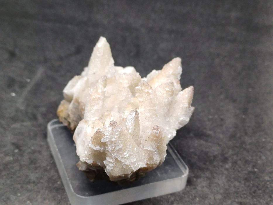 Pieknie wykształcony kalcyt pokryty kryształami selenitu. Meksyk