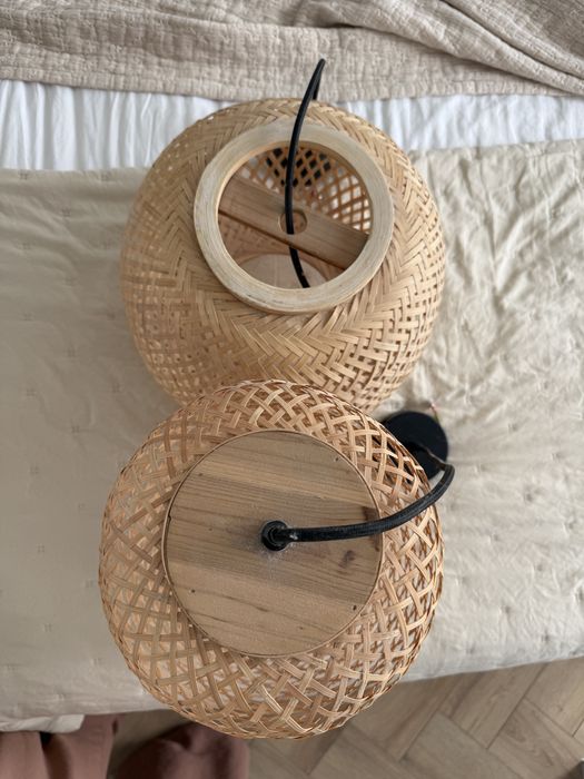 Zestaw dwóch lamp, bambus, boho. Okazja!