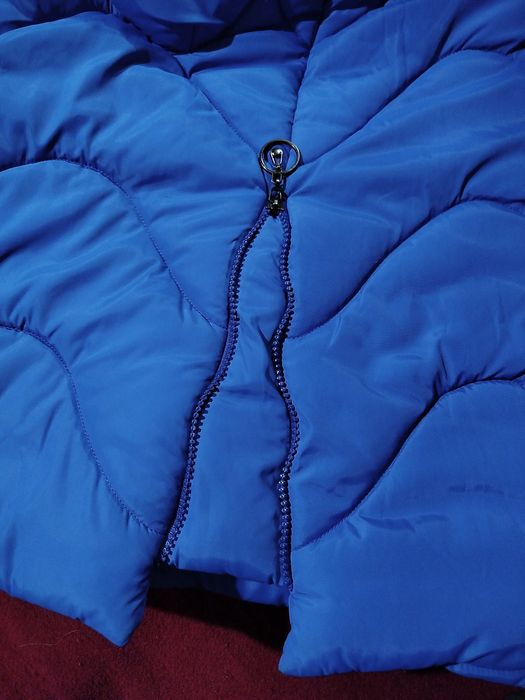 Синий пуховик зимнее пальто длинная куртка Барбарис