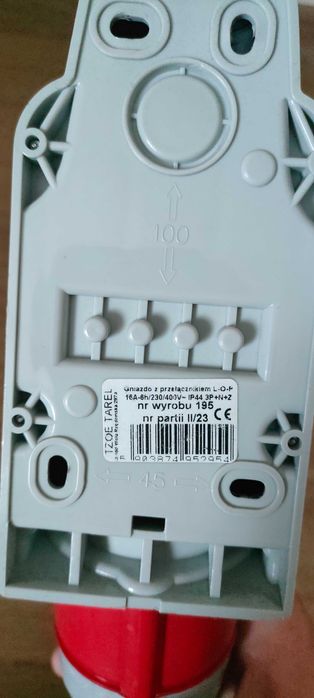 Wtyk siłowy + przełącznik siłowy O-L-Z  16A 400v 5 pin