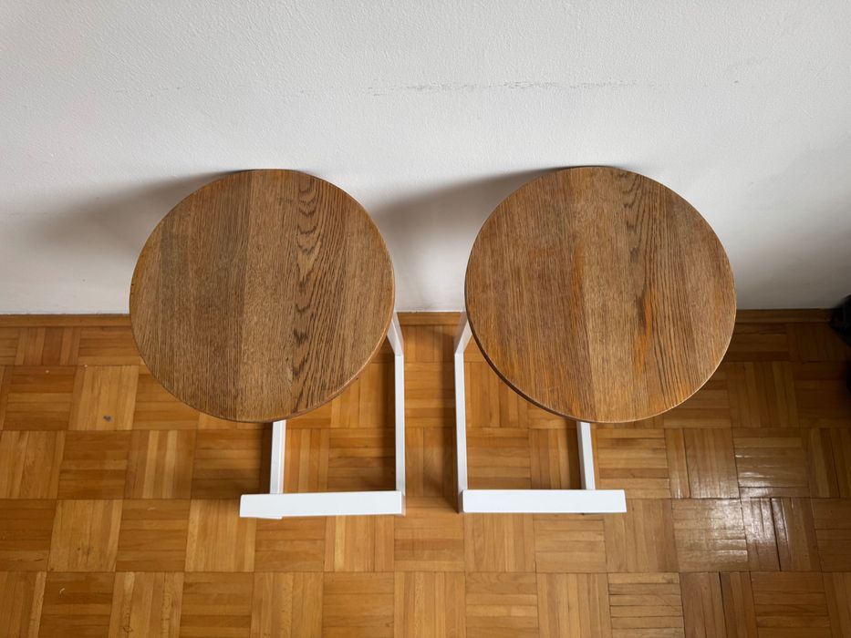 2 hokery drewno LITE białe DESIGN unikatowe UNIKAT Wrocław Dolny Śląsk