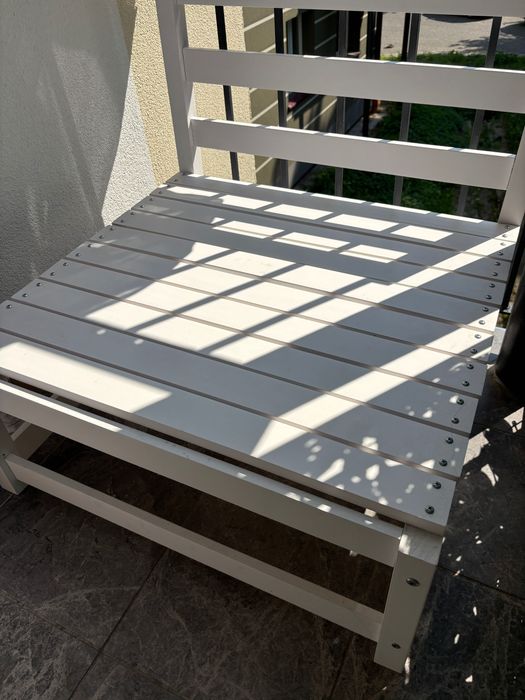 Sofa ogrodowa, biała, 70x70x67 cm, sosnowa