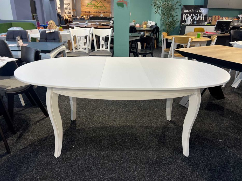 Стіл Софі 153х102+38 розкладний овальний в гостинну на кухню для кухні
