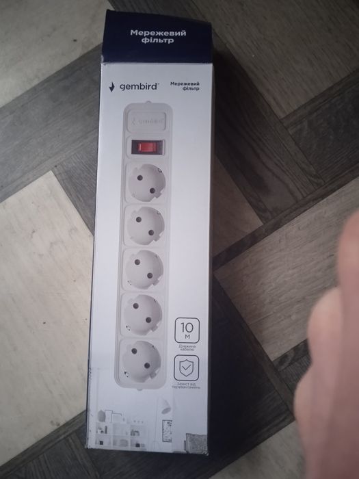 Мережевий фільтр 10м  Gembird SPG5-G-10MG 10 м