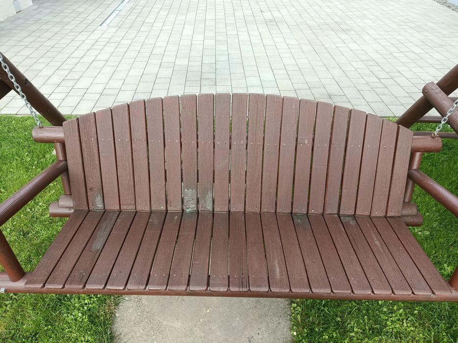 Huśtawka ogrodowa, skałkii drabinka.