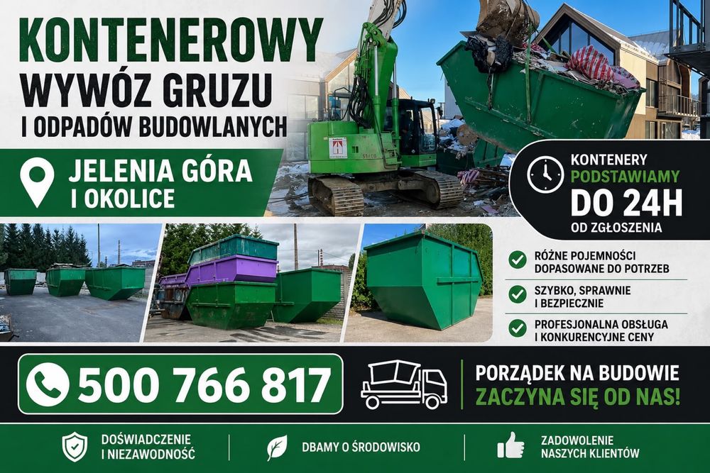 Kontenerowy wywóz gruzu i smieci Kontenery Jelenia Góra kontener