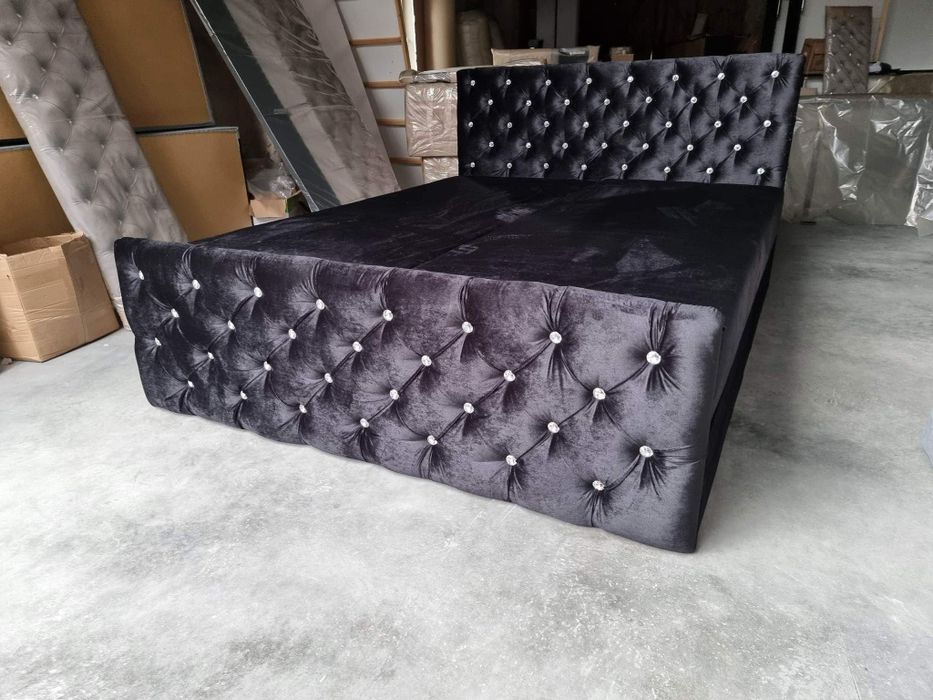 Łóżko kontynentalne glamour z materacem I pojemnikiem różne wymiary