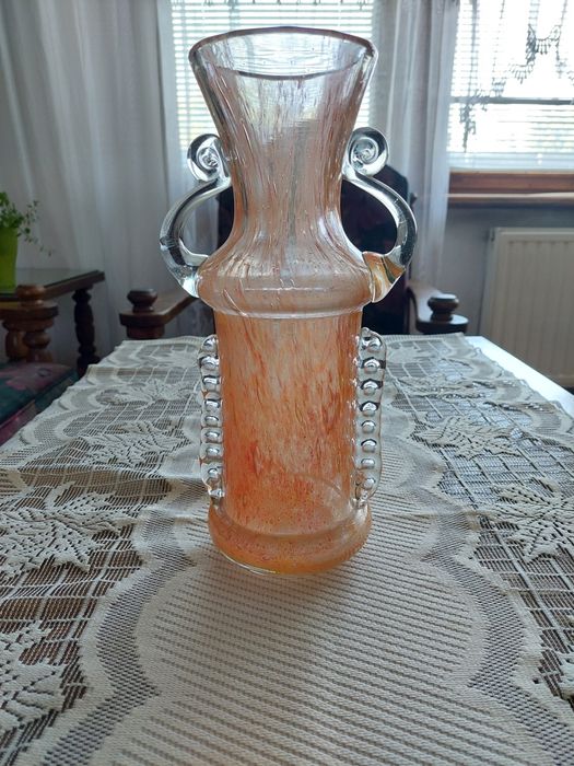 Szkło kolorowe PRL-u HS Łysa Góra wazon.