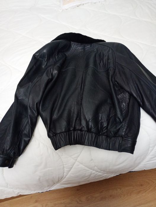 Casaco de couro preto homem