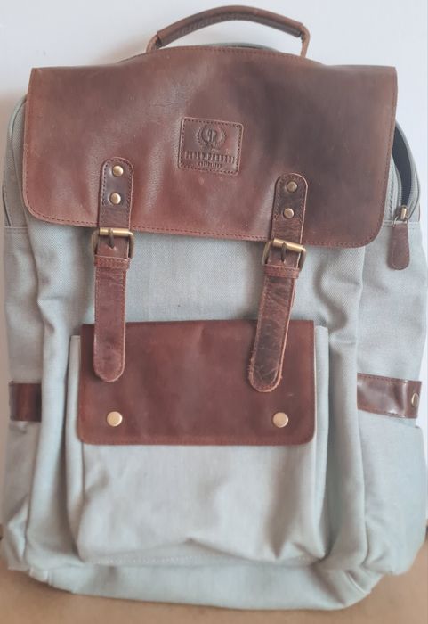 Nowy Plecak paolo peruzzi skóra naturalna  + canvas