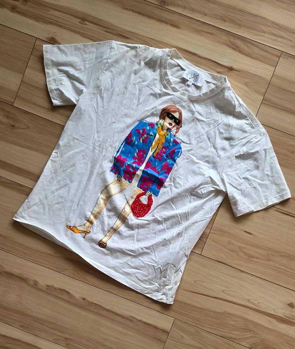 Tshirt damski zdobiony patchwork JS Millenium S 36