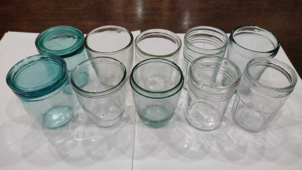 Zestaw musztardówek PRL 10 sztuk różne wzory