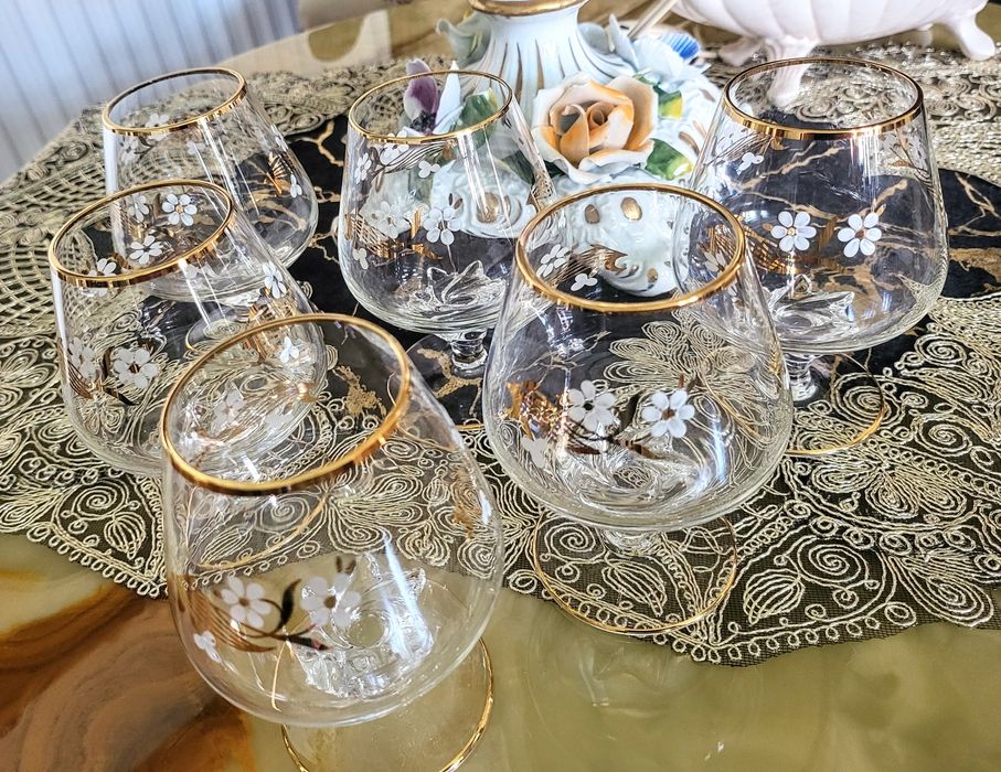 Kieliszki do Brendy 6 szt ręcznie malowane