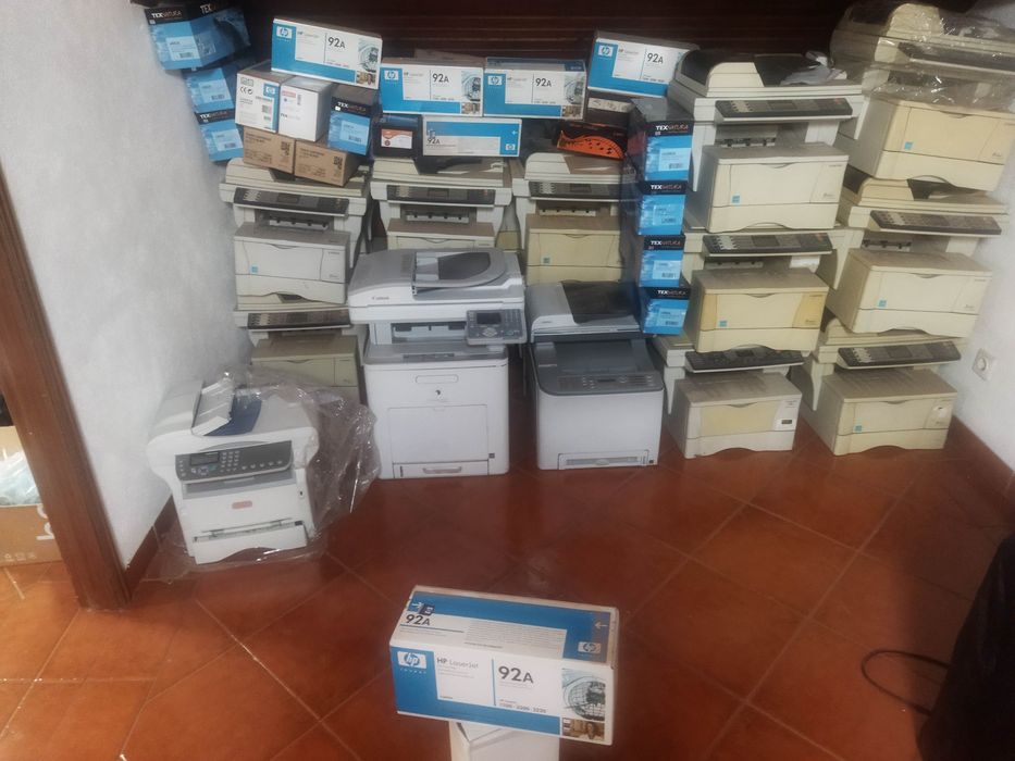 Grande lote de máquinas multifunções impressoras toners tinteiros scan