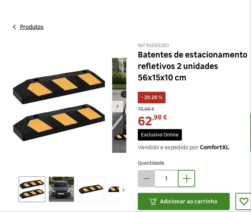 2 batentes para estacionamento