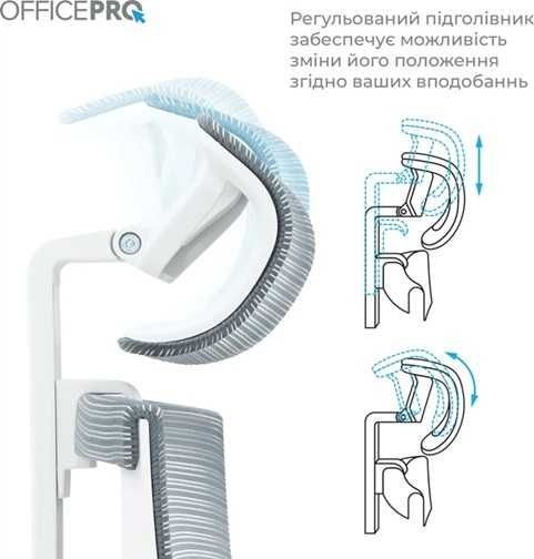 Офісне крісло OfficePro Balance White/Dark Gray/Blue