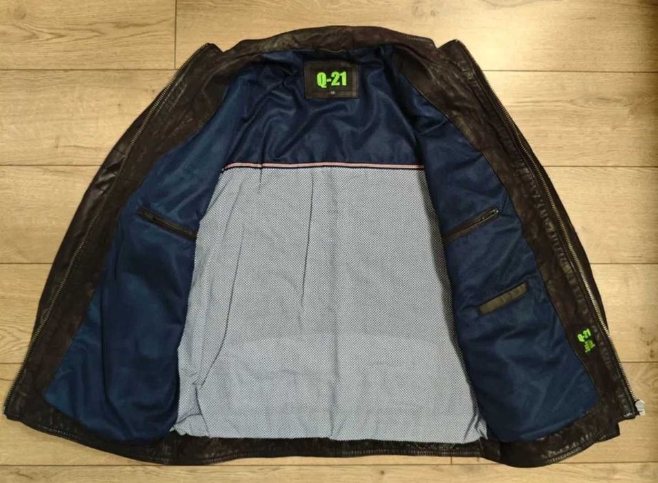 Q21 куртка XXL 52 р чорна чоловіча шкіряна супер на подарунок мужчині 2XL