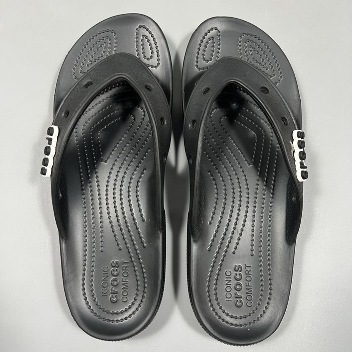 Чоловічі чорні в’єтнамки Crocs Classic Flip шльопанці