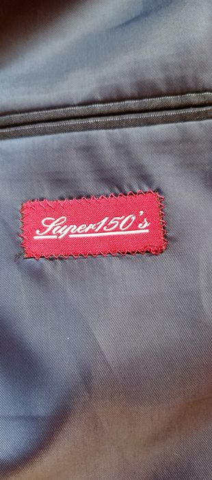 Marynarka Enrico Masarotti 56/ XL granat prążek 100% wełna, 150's