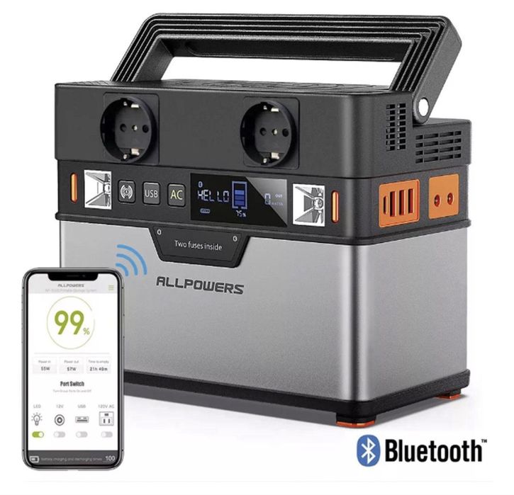 Портативна зарядна станція ALLPOWERS S700 700W 606Wh 164 000mAh Чорний