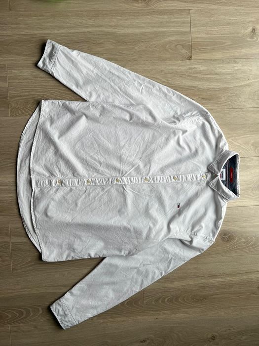 Biała męska koszula z długim rękawem Tommy Jeans XL