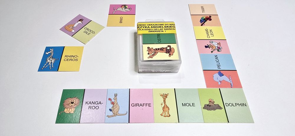 Domino językowe do nauki angielskiego karty do gry angielski fiszki