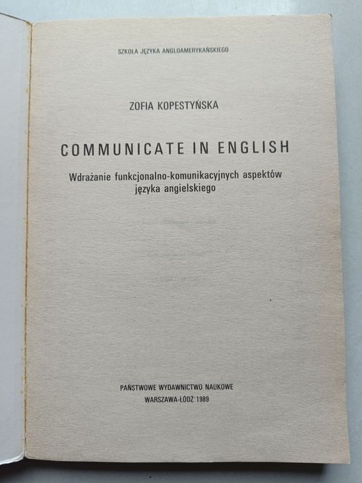 Communicate in English Zofia Kopestyńska